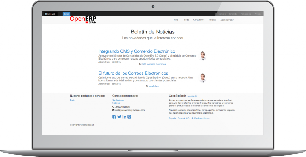 Crear un Blog con el CMS de OpenErp 8.0 (Odoo) Crear un Blog con el CMS de OpenErp 8.0 (Odoo)