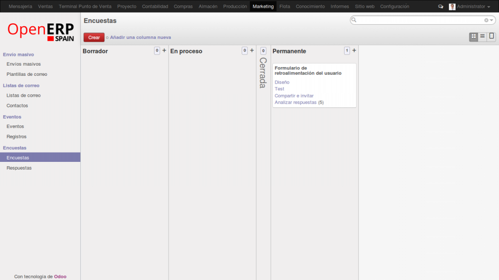 Seguimiento de Encuestas con OpenErp 8.0 (Odoo) Seguimiento de Encuestas con OpenErp 8.0 (Odoo)