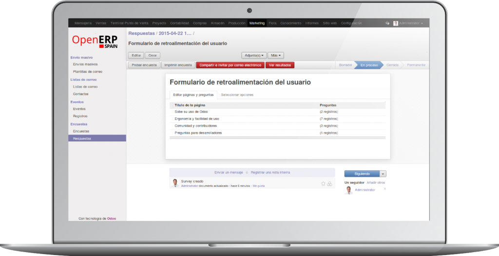 Diseño de Encuestas con OpenErp 8.0 (Odoo) Diseño de Encuestas con OpenErp 8.0 (Odoo)